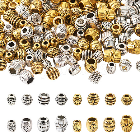 Kissitty 160Pcs 16 Style Tibetan Style Alloy European Beads TIBE-KS0001-10-1