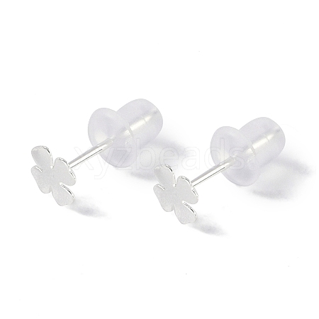 999 Sterling Silver Stud Earrings for Women EJEW-S215-30S-01-1