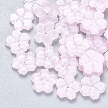 Transparent Single Face Spray Painted Glass Beads GLAA-S190-006B-02-1