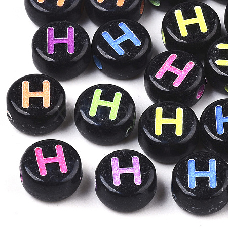 Opaque Black Acrylic Beads MACR-N008-17H-1