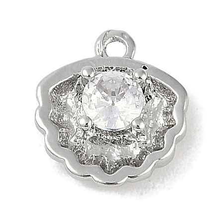 Brass Micro Pave Cubic Zirconia Charms KK-I719-31P-1