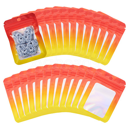 60Pcs Rectangle Glitter Holographic Plastic Resealable Packaging Bags ABAG-TA0001-97A-02-1