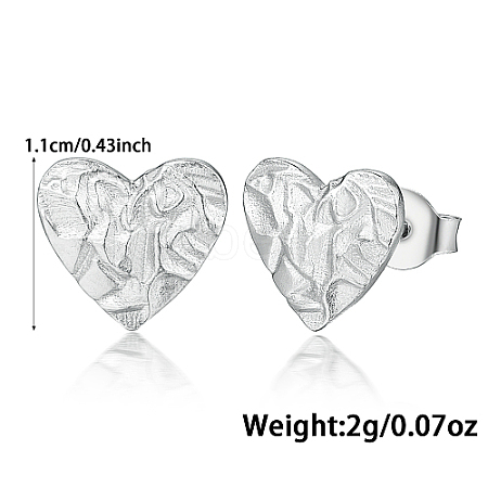 Rhodium Plated Sterling Silver Stud Earrings UH9338-1-1