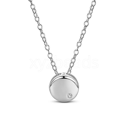 SHEGRACE Simple Design Rhodium Plated 925 Sterling Silver Necklace JN461A-1