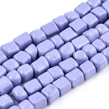 Opaque Spray Painted Glass Bead Strands GLAA-N047-08-A03-1