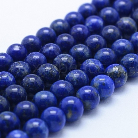 Natural Lapis Lazuli Beads Strands G-P342-01-6mm-AB-1