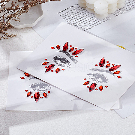 2 Sheets Acrylic Face Gems Stickers DIY-LP0001-73-1