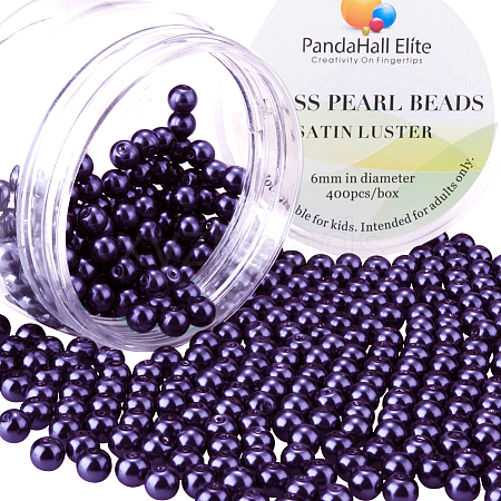 Pearlized Glass Pearl Round Beads HY-PH0001-6mm-099-1