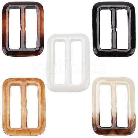 Gorgecraft 20Pcs 5 Colors Rectangle Resin Buckle Clasps FIND-GF0004-56-1