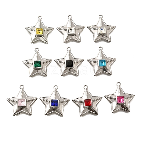 304 Stainless Steel Pendants STAS-Q346-08P-1