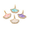 Rack Plating Alloy Rhinestone Pendant ENAM-O050-01G-3