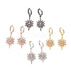 Brass Cubic Zirconia Hoop Earrings EJEW-O084-14-1
