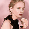 10Pcs Flat Round Brass Glass Leverback Earring Findings KK-TADJ0001-18-8