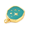 Real 18K Gold Plated Rack Plating Brass Enamel Pendants KK-M293-29G-03-2