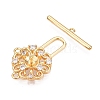 Brass Micro Pave Clear Cubic Zirconia Toggle Clasps KK-N254-142G-2