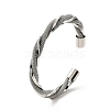304 Stainless Steel Mesh Twist Rope Open Cuff Bangle for Women BJEW-P283-16M-5
