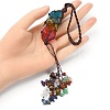 Natural 7 Chakra Stones Chips Tassel Curtain Tiebacks MAKN-YWC0001-04-3