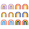 12Pcs 6 Style Spray Painted Alloy Enamel Pendants ENAM-TA0001-67-9