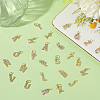 26Pcs 26 Styles Real 18K Gold Plated Brass Micro Pave Clear Cubic Zirconia Charms KK-BBC0018-09-7