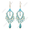 Bohemian Handmade Glass Beads Teardrop Chandelier Earrings EJEW-FS00084-1