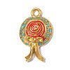 304 Stainless Steel with Enamel Pendants SA-OY001-78G-1