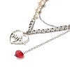 Heartbeat Tibetan Style Alloy Pendant Necklaces X1-NJEW-TA00006-4