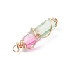 2Pcs 2 Style Two Tone Glass Double Terminated Point Beads Pendants Set PALLOY-JF02538-03-4