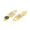 Brass Micro Pave Clear Cubic Zirconia Lock Connector Charms KK-I723-01G-2