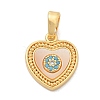 Brass Micro Pave Cubic Zirconia Pendents KK-M303-01G-05-1