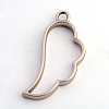 Matte Style Rack Plating Alloy Wing Open Back Bezel Pendants PALLOY-S047-27A-FF-2