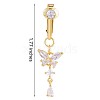 2Pcs Clear Cubic Zirconia Butterfly Dangle Clip on Belly Rings JE1019A-3