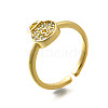 Brass Micro Pave Clear Cubic Zirconia Cuff Rings for Women RJEW-S399-14G-4