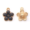 Light Gold Plated Alloy Enamel Pendants ENAM-R136-17D-2