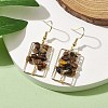 Natural Tiger Eye Chips Tree Dangle Earrings EJEW-JE05734-02-2