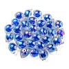 UV Plating Rainbow Iridescent Acrylic Beads OACR-F004-07C-3