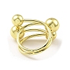 Rack Plating Brass Round Balls Open Cuff Ring RJEW-H218-07G-3