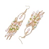 Oval Glass Dnagle Earrings EJEW-JE06254-01-4