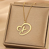 304 Stainless Steel Heart Initial Pendant Necklaces for Women Men FS-WG51A4F-22-1