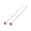 Brass Micro Pave Cubic Zirconia Stud Earring Findings CU-CBA4618-01P-03-1