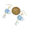 Dyed Natural Quartz & Glass Teardrop Dangle Earrings EJEW-JE05714-4