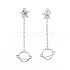 304 Stainless Steel Chain Tassel Earrings EJEW-I248-02-3