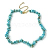 Synthetic Turquoise Chips Beaded Necklace NJEW-FZ00004-02-1