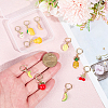 10Pcs Fruits Alloy Enamel & Brass Handmade Lampwork Shoe CHarms HJEW-DR00288-3