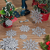 36Pcs Snowflake Plastic Pendant Decorations DIY-CP0013-33B-4