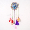 DIY Diamond Painting Hanging Woven Net/Web with Feather Pendant Kits DIY-I084-02-1