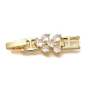 Brass Micro Pave Clear Cubic Zirconia Fold Over Clasps KK-Q043-21G-1