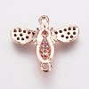 Brass Cubic Zirconia Links ZIRC-K070-03-D01-2
