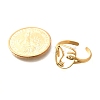 Hollow Human Face 304 Stainless Steel Open Cuff Rings for Women LS-RJEW-M046-03G-3