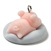 Flocking Resin Sleeping Pendants RESI-D072-02A-2