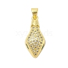 Rack Plating Brass Micro Pave Cubic Zirconia Pendants KK-Z074-62G-1